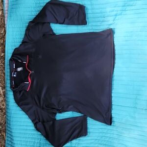 EUC Mens "SPYDER" Black Red 1/4 Zip Performance Pullover Wicking Shirt